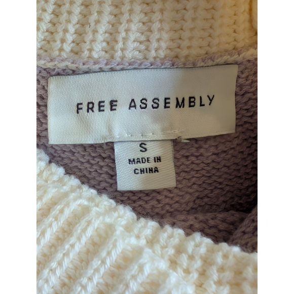 Free Assembly Cream Fair Isle Women’s Sweater Dress Long Sleeve Sz Small - Picture 5 of 7